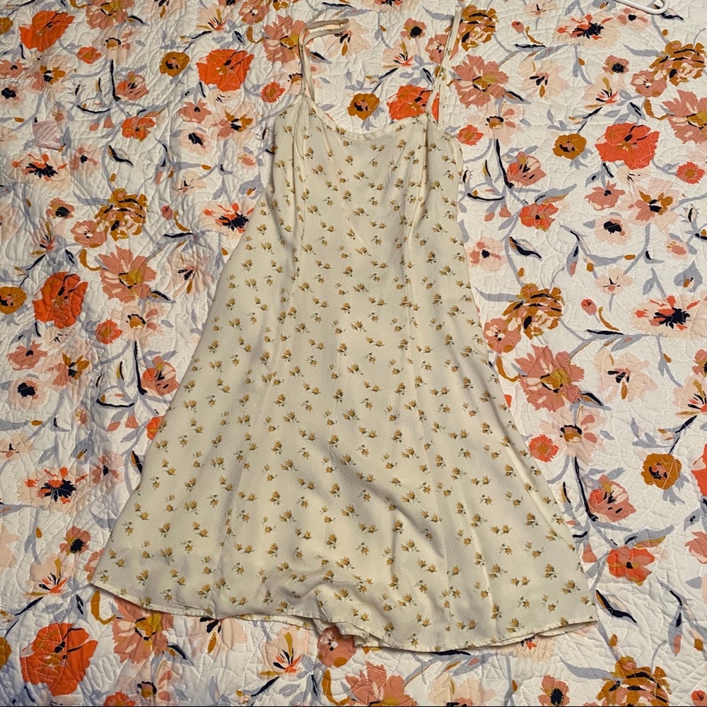Flowy cream colored floral dress
